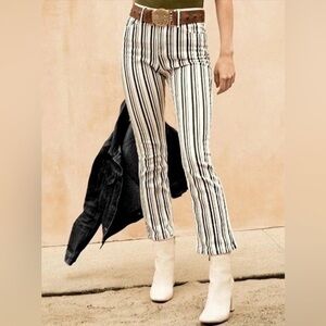 BDG Urban Outfitters Striped Flare Jeans Size 27 High Rise Cropped Black White